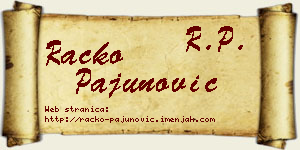 Racko Pajunović vizit kartica
